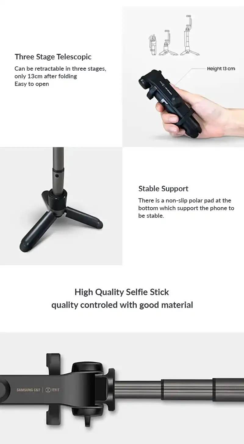 Picture of Momax x Samsung ITFIT Mini Tripod Selfie Stick - Black