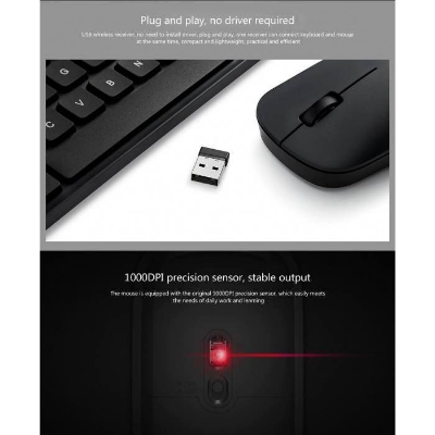 Picture of Xiaomi Mi WXJS01YM 104 Case 2.4GHz 1000DP Wireless Keyboard Mouse Set - Black