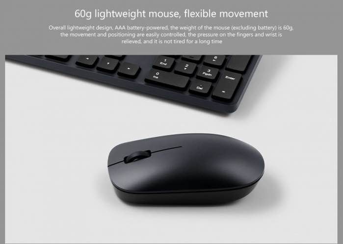 Picture of Xiaomi Mi WXJS01YM 104 Case 2.4GHz 1000DP Wireless Keyboard Mouse Set - Black