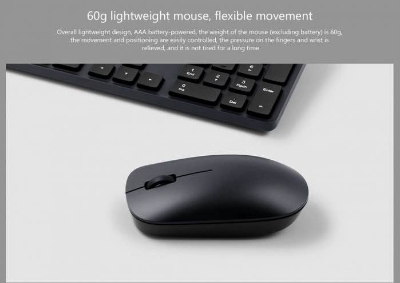 Picture of Xiaomi Mi WXJS01YM 104 Case 2.4GHz 1000DP Wireless Keyboard Mouse Set - Black