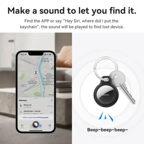 Picture of Hoco Wireless Intelligent Positioning Key Anti Lost Device Tracker (E91) - Black