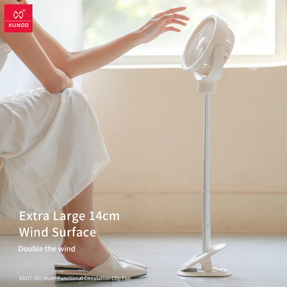 Picture of XUNDD XDOT-063 Desktop Clamp Circulating Fan 6000mAh(1 year replacement warranty) - White