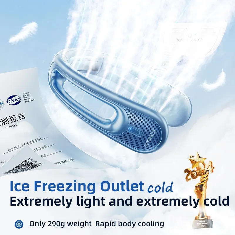 Picture of RTAKO GBF001 4000mah Ice Breeze Neck Hanging Fan(1 year replacement warranty) - White