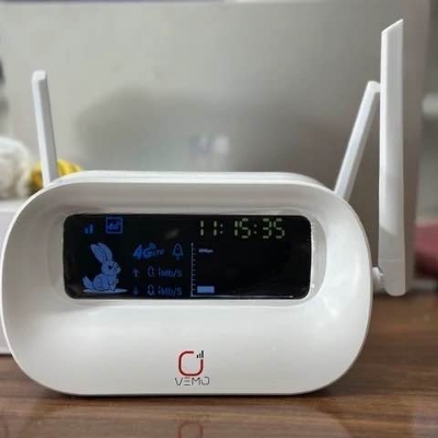 Picture of Vemo 4G router + smart display Global Bands |  Available external antennas |  Type-C& DC Charging  Plug & Play with Fast Mobile Network Everywhere(3 years replacement warranty ) - White