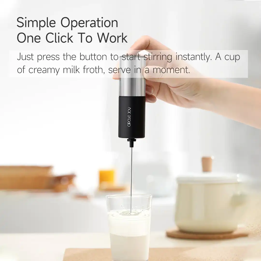 Picture of Xiaomi CIRCLE JOY Silver Knight Milk Frother Handheld Coffee & Drink Mixer - Black