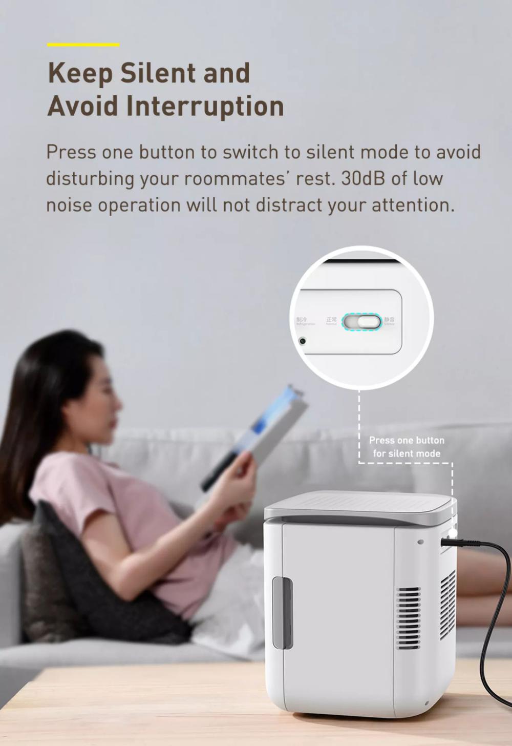 Picture of Baseus Igloo Mini Fridge for Students 6L Cooler and Warmer - Pink