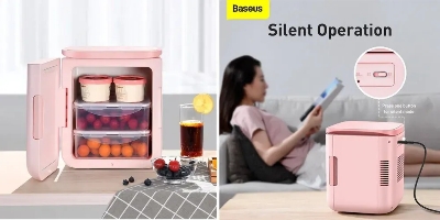 Picture of Baseus Igloo Mini Fridge for Students 6L Cooler and Warmer - Pink