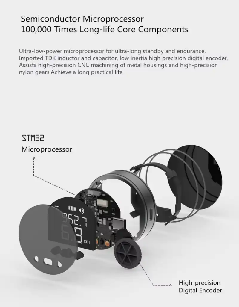 Picture of Xiaomi ATuMan Mini Q Electronic Ruler Tape Measuring Instrument – Black - Black