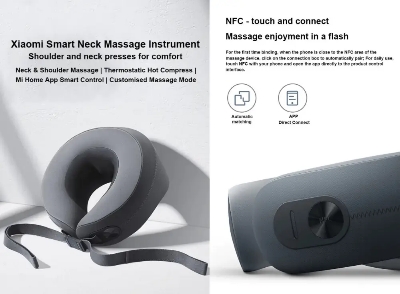 Picture of Xiaomi Mijia Smart Neck Massage Relief Neck Shoulder Pain Work with Mi Home App 2550mAh - Black