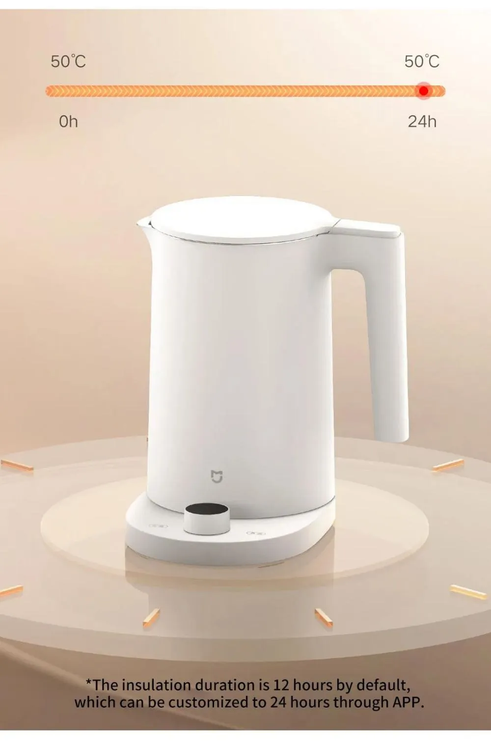 Picture of Xiaomi Mijia Thermostatic Electric Kettle 2 Pro 1.7L Stainless Steel App Control with LED Display - White