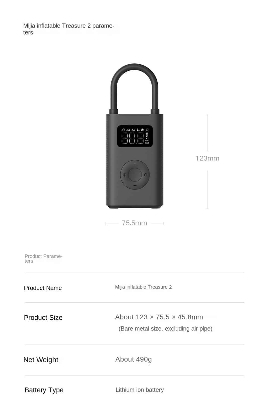 Picture of Xiaomi Mijia Air Compressor 2 Portable Universal Electric Air Pump 2 - Black