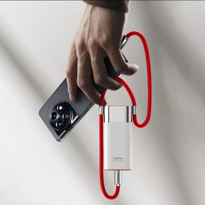 Picture of Sharge Pouch 10000mAh Power Bank 3 in 1 Portable Charger Co-Created with OnePlus POC - White