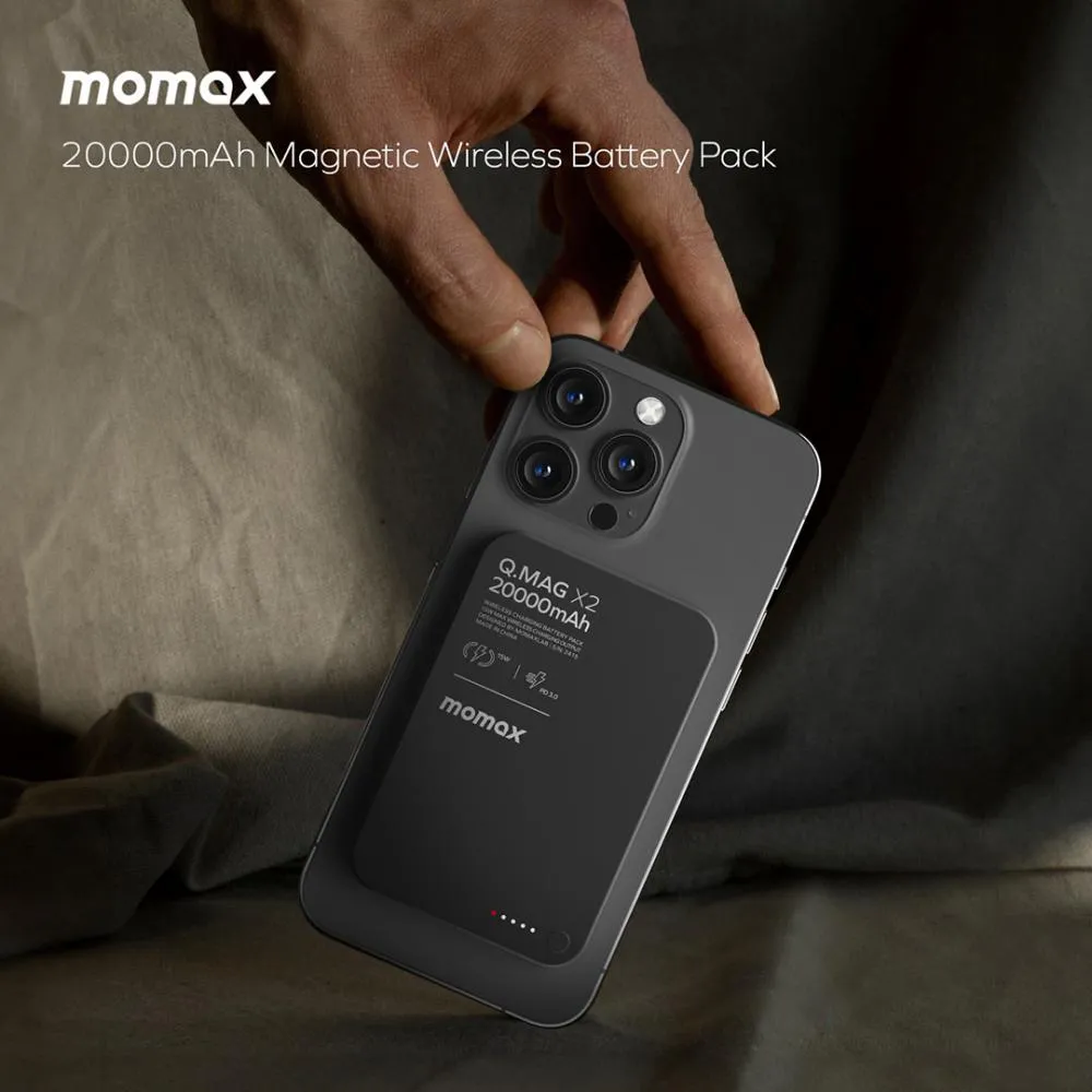 Picture of Momax Q.Mag X2 Gen 2 20000mAh Magnetic Wireless 15W Power Bank - Black