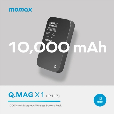 Picture of Momax Q.MAG X1 10000mAh Magsafe Wireless Battery Pack - Black