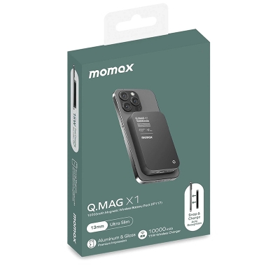 Picture of Momax Q.MAG X1 10000mAh Magsafe Wireless Battery Pack - Black