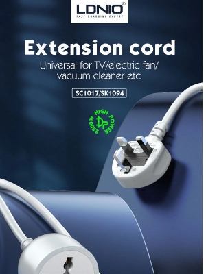 Picture of LDNIO SC1017 Universal Power Strip with Extension Power Cord 5m - White