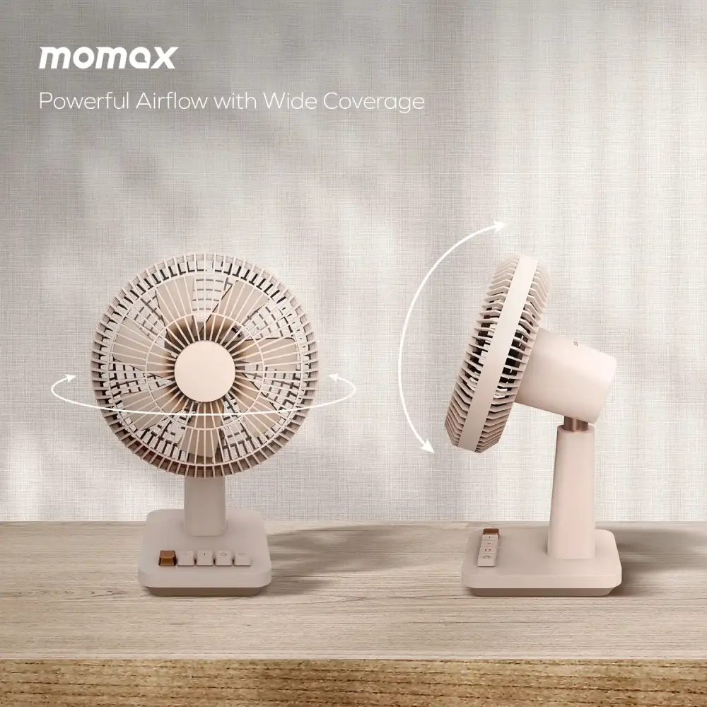 Picture of Momax 1°Pod Desktop Wireless Ultra Quiet Mini Fan - Brown