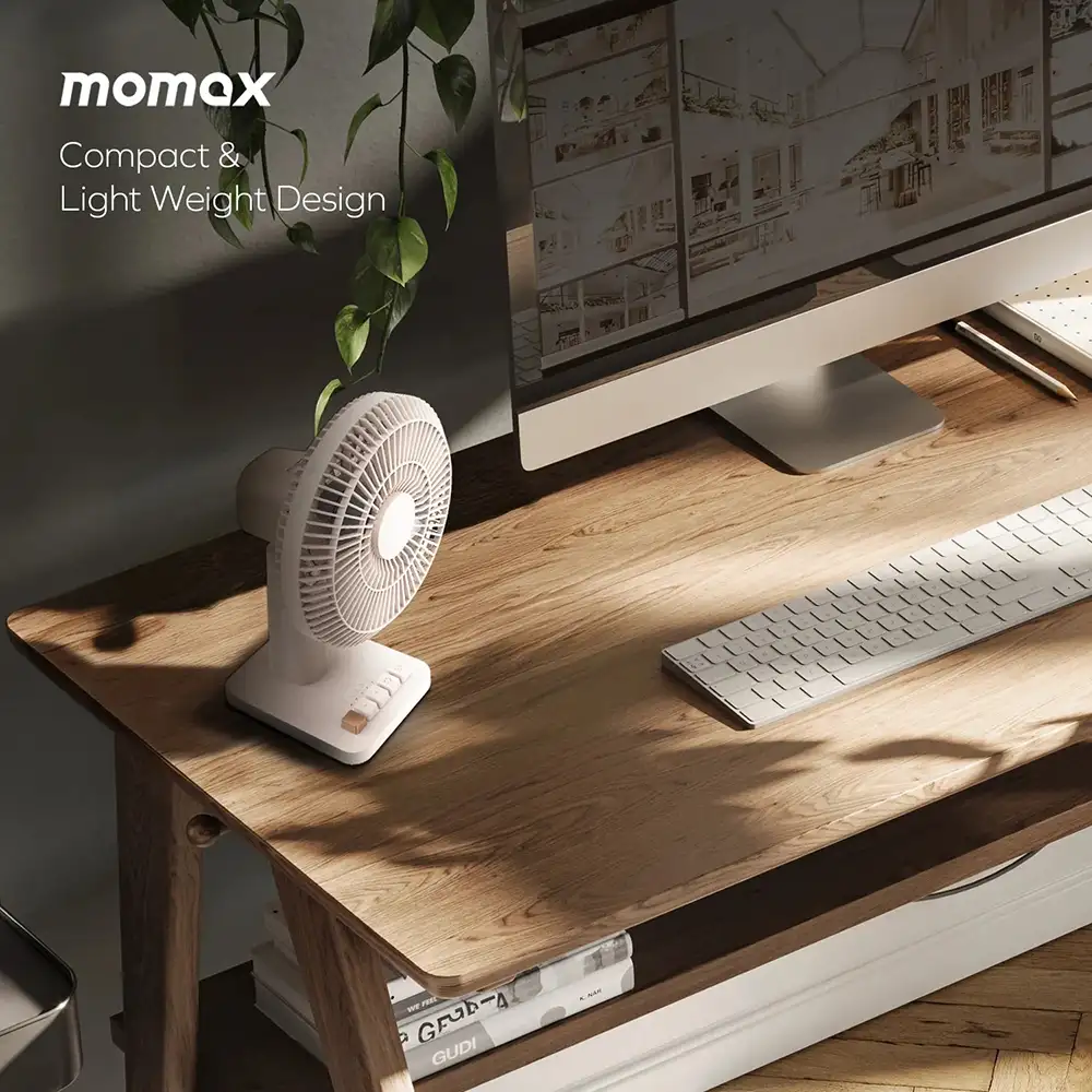 Picture of Momax 1°Pod Desktop Wireless Ultra Quiet Mini Fan - Brown