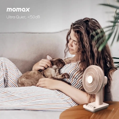 Picture of Momax 1°Pod Desktop Wireless Ultra Quiet Mini Fan - Brown