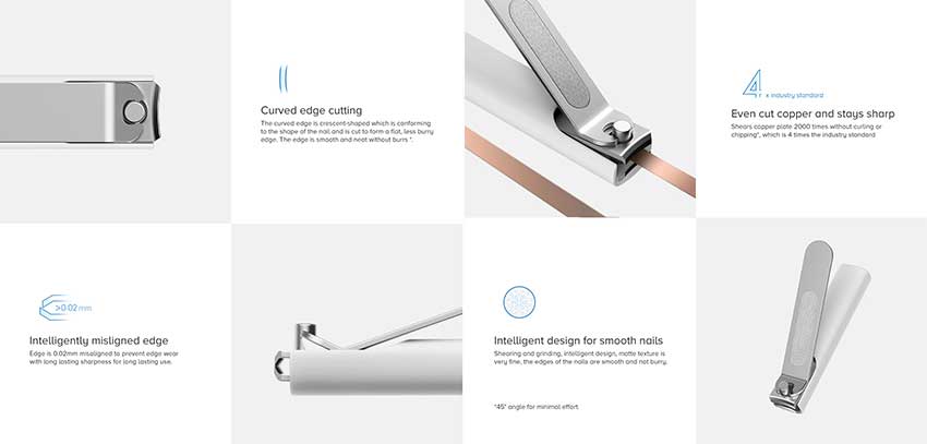 Picture of Xiaomi Mijia Anti-Splash Stainless Steel Nail Clipper Cutter - White