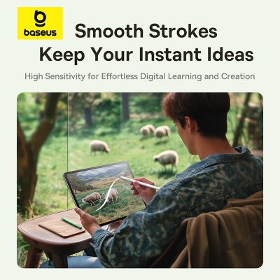 Picture of Baseus Universal Stylus For IPAD TAB Android Smooth Writing III 3-in-1 Passive StylusNon-magnetic Version Moon White P80080804213-00 - White