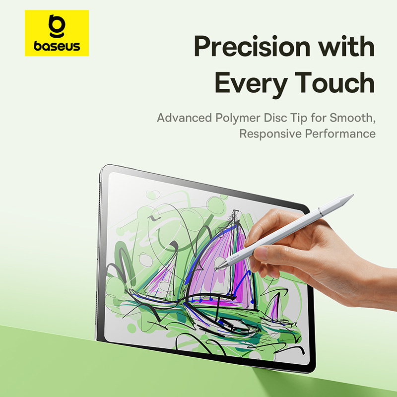 Picture of Baseus Universal Stylus For IPAD TAB Android Smooth Writing III 3-in-1 Passive StylusNon-magnetic Version Moon White P80080804213-00 - White