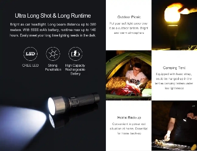 Picture of Xiaomi Nextool 2000 LM Flashlight With IPX7 - Black