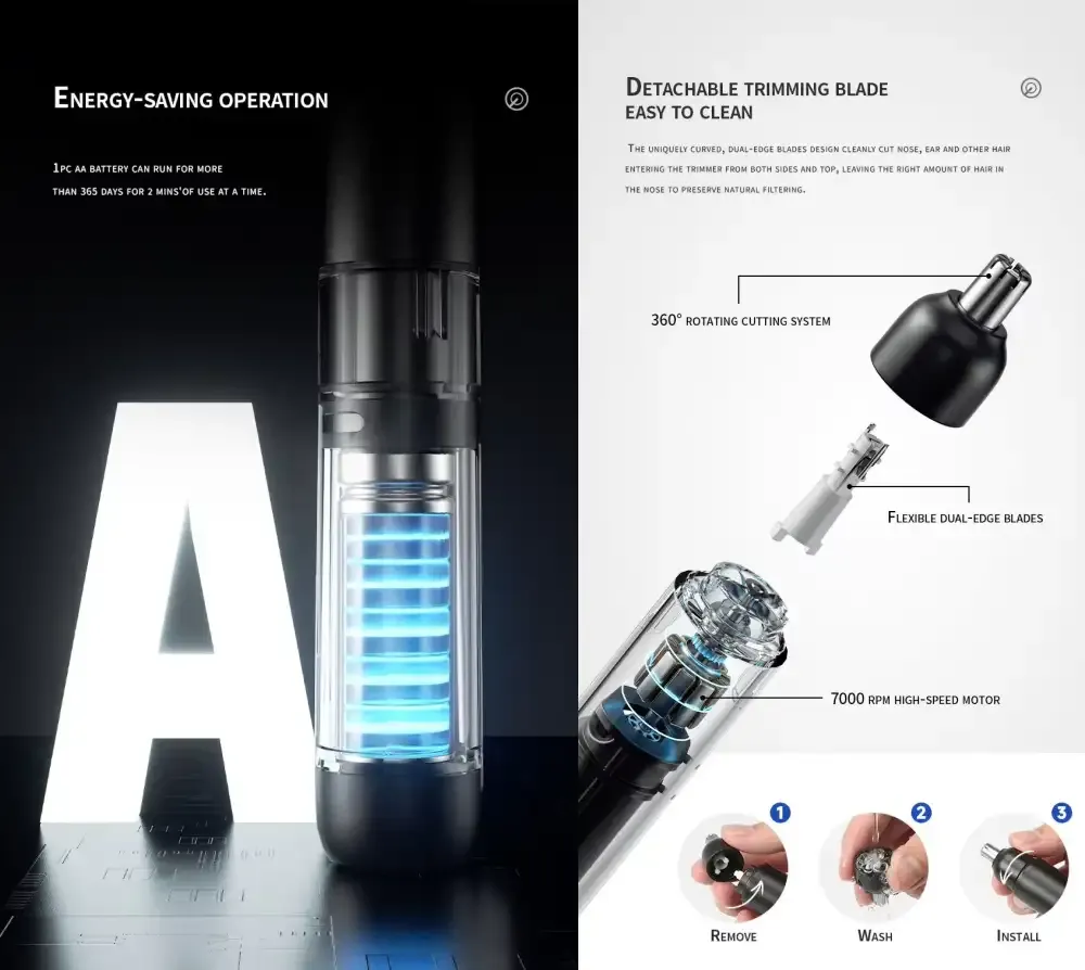 Picture of Enchen EN005 Electric Nose Hair Trimmer - Black