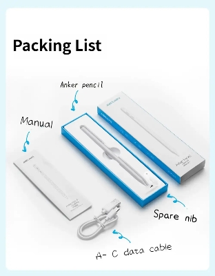 Picture of Anker Capacitive Stylus Pen Inexpensive Alternative to the Apple Pencil - White