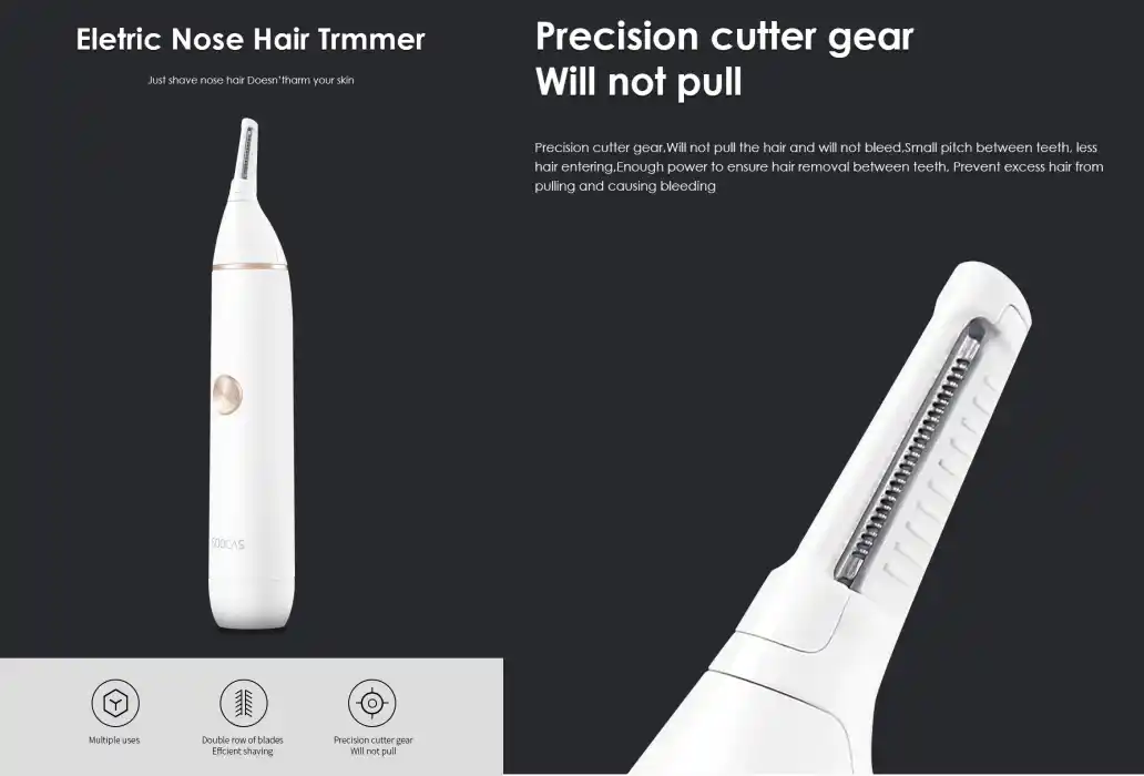 Picture of Xiaomi Soocas N1 Eyebrow Sharp Blade Nose Hair Trimmer - White
