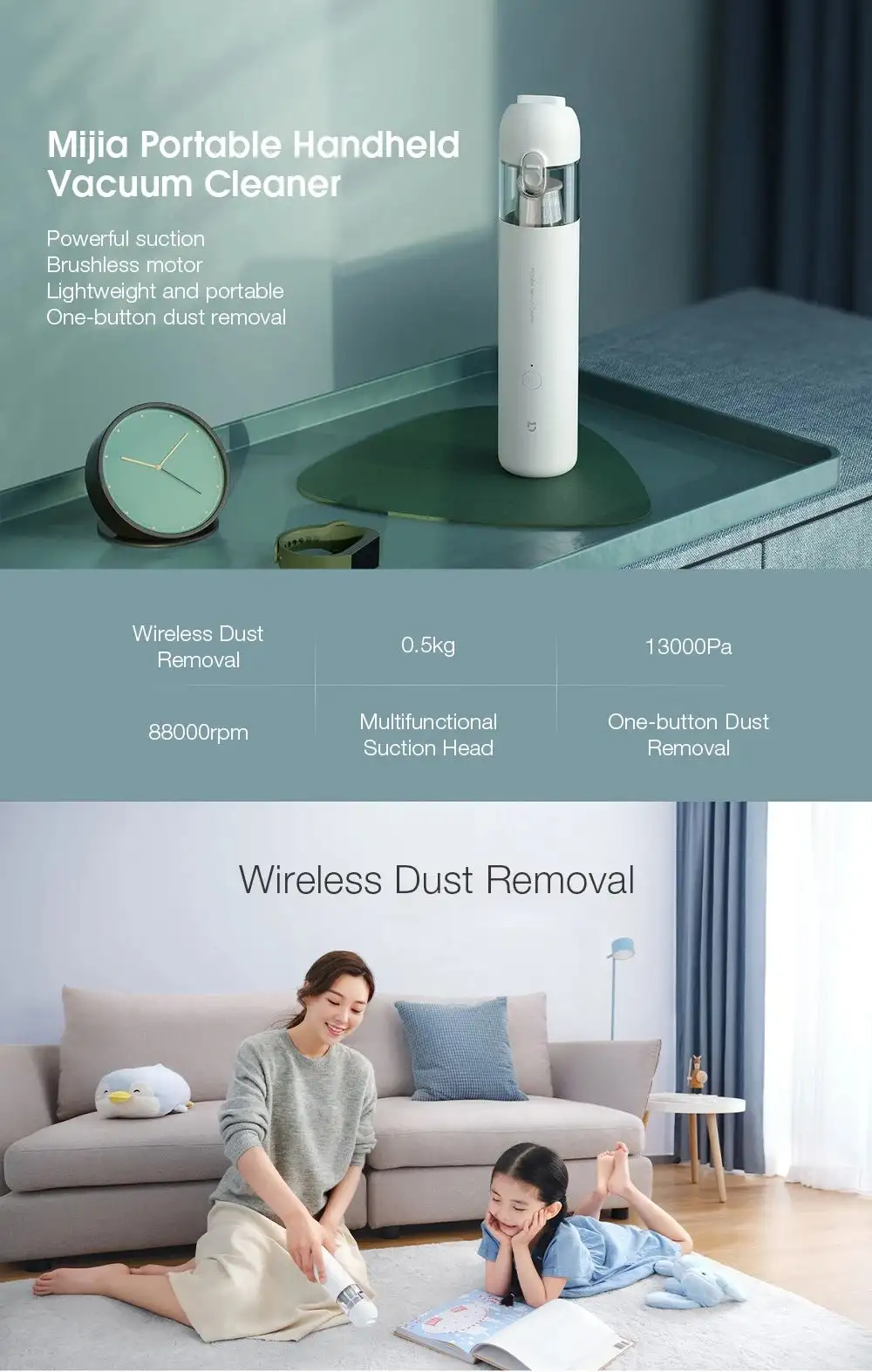 Picture of XIAOMI Mijia Handheld Vacuum Cleaner Portable Handy Vacuum Cleaner - White