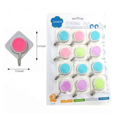 Picture of Strong Adhesive Wall Hook 12pcs set multicolor 2.5 kg weight 