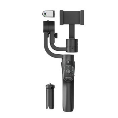 Picture of 360 Rotation AI Auto Face Tracking Beauty Filter Vlog Kit 3 Axis Professional Gimbal Stabilizer for Smartphone with Fill Light - Black