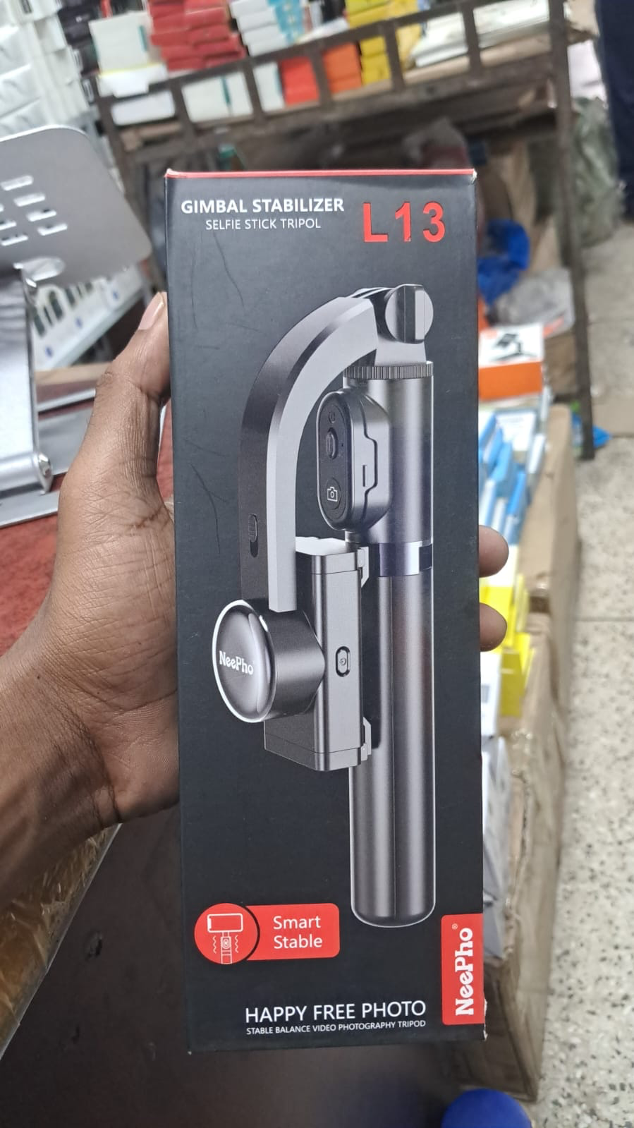 Picture of NeePho L13 3‑Axis Gimbal Stabilizer & Selfie Stick Tripod - Black