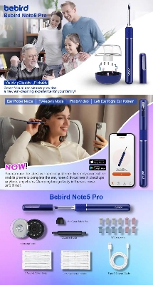 Picture of Bebird Note5 Pro Ear Wax Removal Tool Camera Ear Cleaner with Light - Black