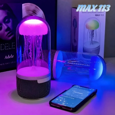 Picture of MAX 113 Creative Bluetooth Jellyfish Speaker with Colorful Octopus Lights - White