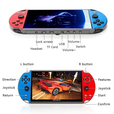 Picture of Potable X12 Plus 7" 16GB Consola X12plus Retro Handheld Games Player X 12 Plus Portab 7 Inch Video Game Consoles for PSP - Blue