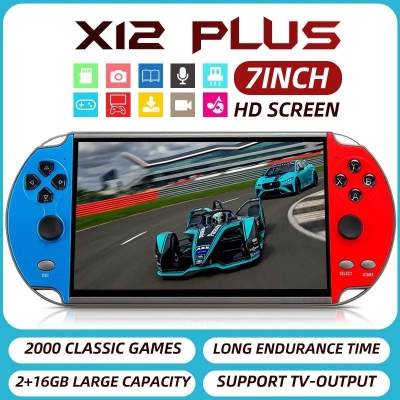 Picture of Potable X12 Plus 7" 16GB Consola X12plus Retro Handheld Games Player X 12 Plus Portab 7 Inch Video Game Consoles for PSP - Blue