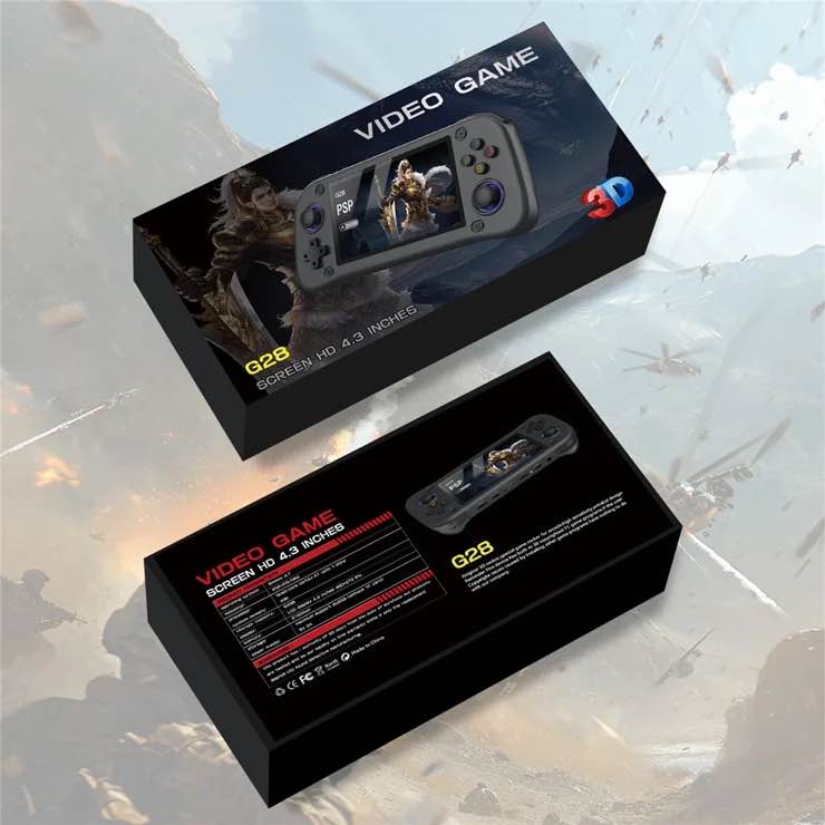 Picture of G28 Handheld Video Game Console 4.3" IPS Screen 64GB - Black - Black