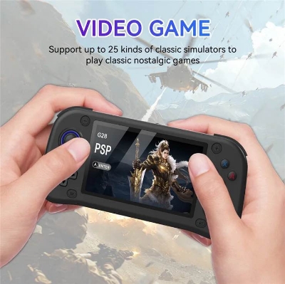 Picture of G28 Handheld Video Game Console 4.3" IPS Screen 64GB - Black - Black