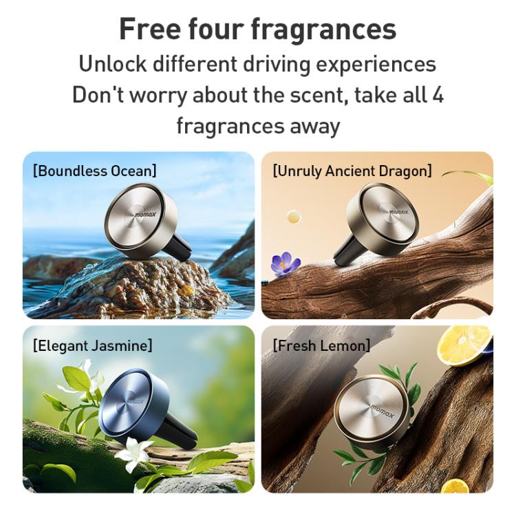 Picture of MOMAX CR12 1-Car Relaxaire Small Ring Aluminum Alloy Air Outlet Aromatherapy(Titanium Gold) - Gold