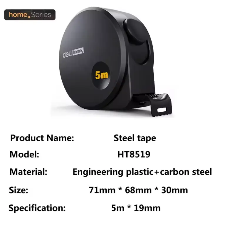 Picture of Deli Ht8519 Home Series Measuring Tape 5m - Black