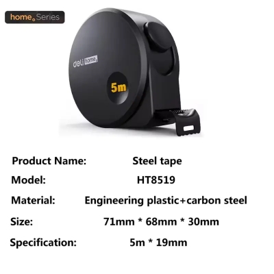 Picture of Deli Ht8519 Home Series Measuring Tape 5m - Black