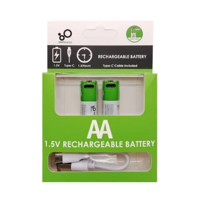Picture of Smartoools Type-C Rechargeable Batteries AA 2 Pcs - Green