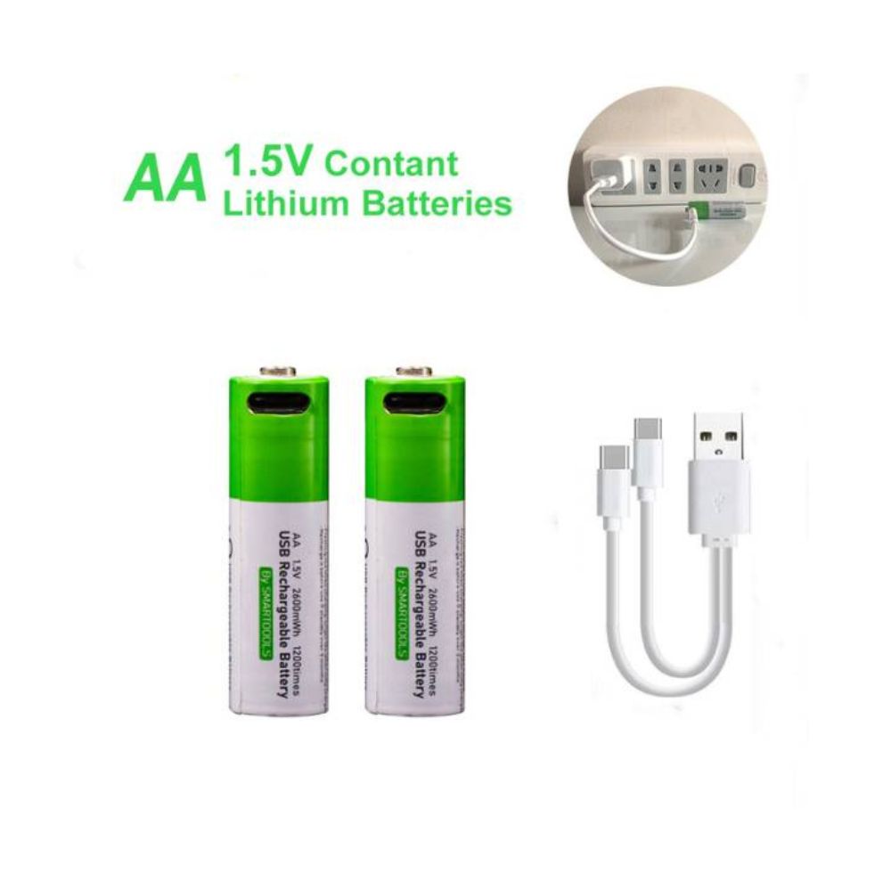 Picture of Smartoools Type-C Rechargeable Batteries AA 2 Pcs - Green