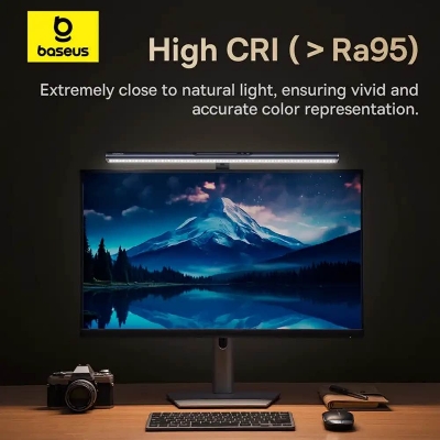 Picture of Baseus i-wok3 Asymmetric Light Source Magnetic Screenbar Hanging Light - Black