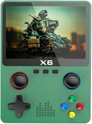 Picture of Portable X6 Handheld Game Player 3.5Inch IPS Screen 11 Simulators Video Game Console Gifts for Kids High Guality Easy to Use - Green