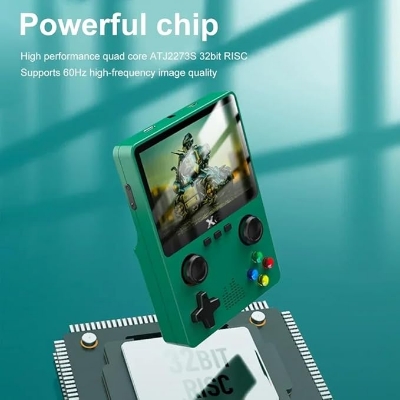 Picture of Portable X6 Handheld Game Player 3.5Inch IPS Screen 11 Simulators Video Game Console Gifts for Kids High Guality Easy to Use - Green