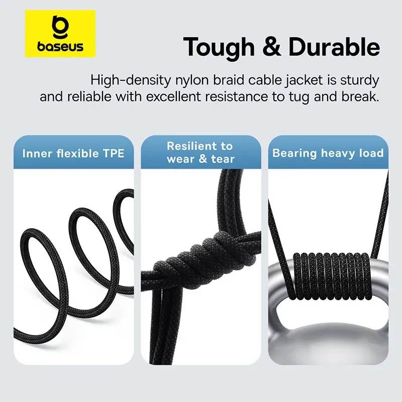 Picture of Baseus Gem Fast-Charging Data Cable USB toType-C 100W 1m Cluster - Black