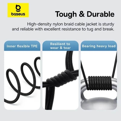 Picture of Baseus Gem Fast-Charging Data Cable USB toType-C 100W 1m Cluster - Black